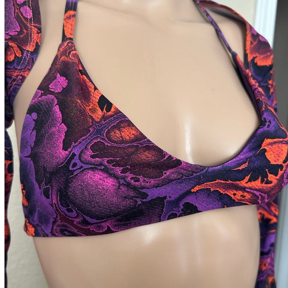 Freedom Rave Wear Radiance Long Sleeve Top & Two Triangle Bikini Tops Set Rave - Picture 5 of 11